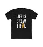 Men's Polyester Printed Round Neck Short Sleeve T-Shirt (Black)