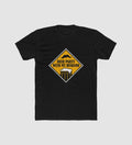 Men's Polyester Printed Round Neck Short Sleeve T-Shirt (Black)