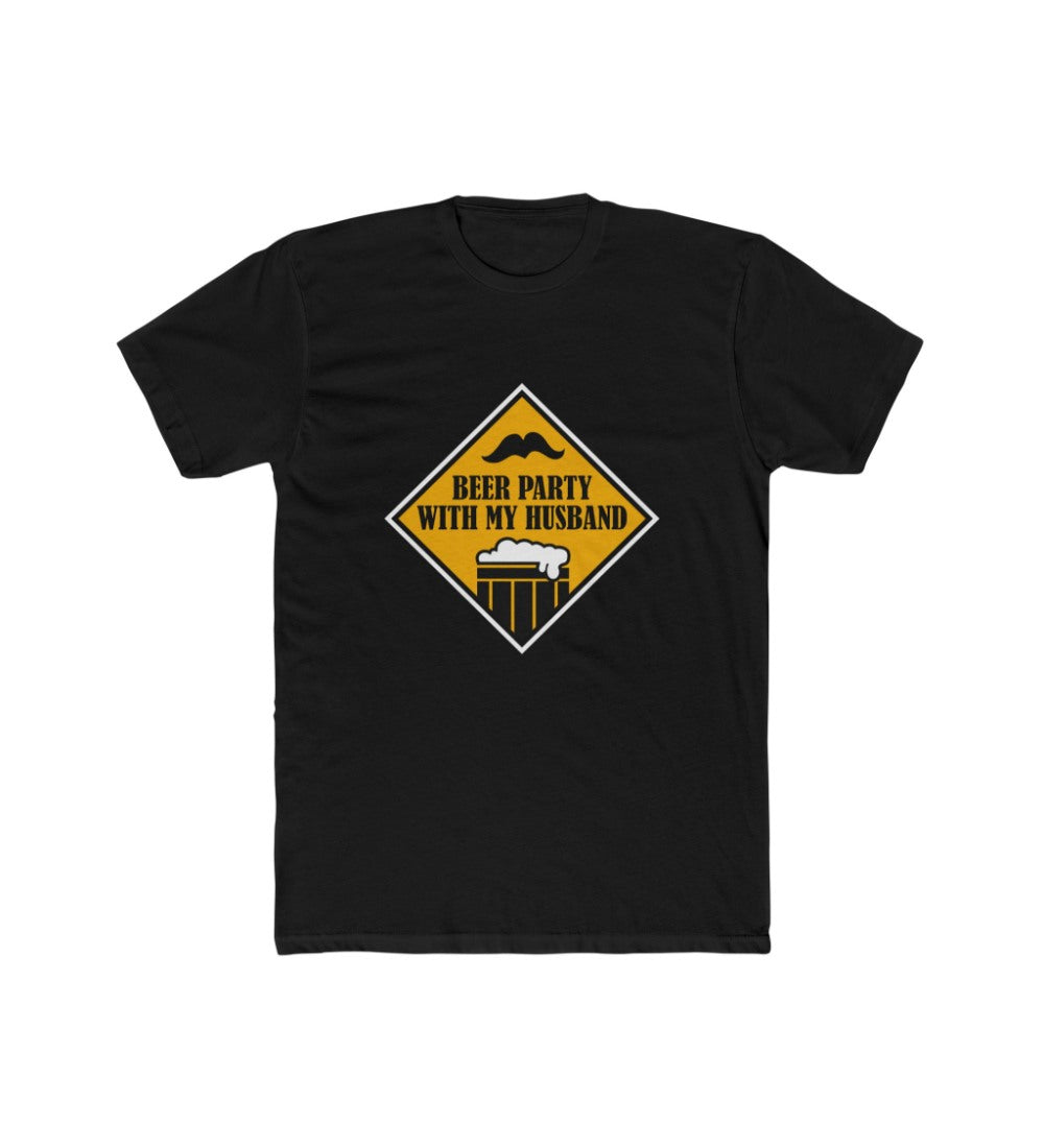 Men's Polyester Printed Round Neck Short Sleeve T-Shirt (Black)