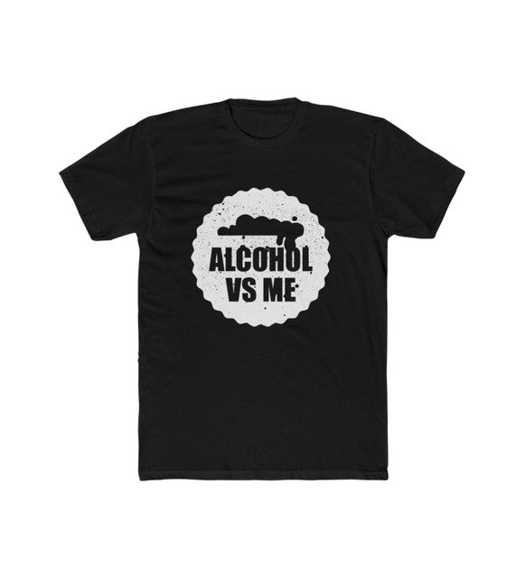 Men's Polyester Printed Round Neck Short Sleeve T-Shirt (Black)