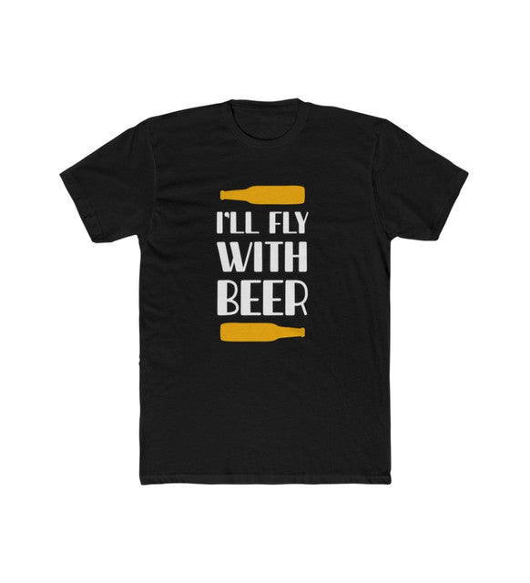 Men's Polyester Printed Round Neck Short Sleeve T-Shirt (Black)