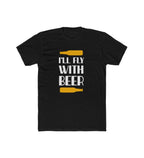Men's Polyester Printed Round Neck Short Sleeve T-Shirt (Black)