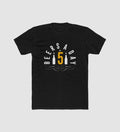 Men's Polyester Printed Round Neck Short Sleeve T-Shirt (Black)