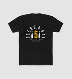 Men's Polyester Printed Round Neck Short Sleeve T-Shirt (Black)