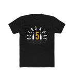 Men's Polyester Printed Round Neck Short Sleeve T-Shirt (Black)