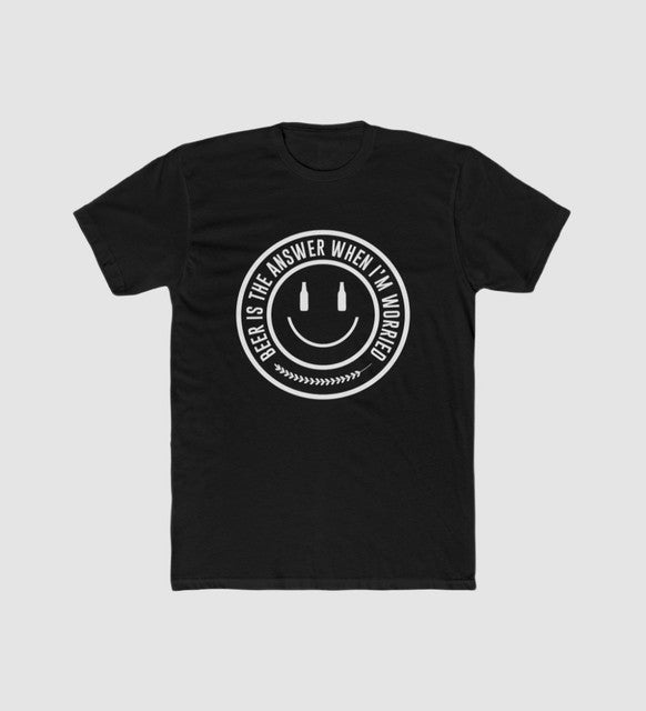 Men's Polyester Printed Round Neck Short Sleeve T-Shirt (Black)