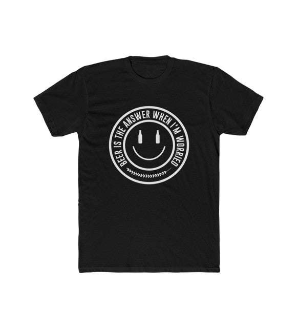 Men's Polyester Printed Round Neck Short Sleeve T-Shirt (Black)