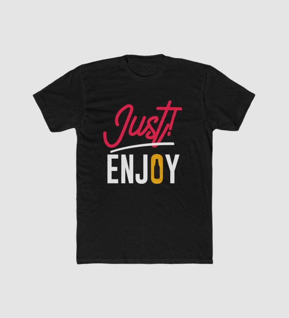 Men's Polyester Printed Round Neck Short Sleeve T-Shirt (Black)
