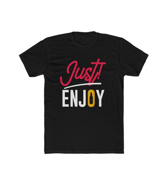 Men's Polyester Printed Round Neck Short Sleeve T-Shirt (Black)