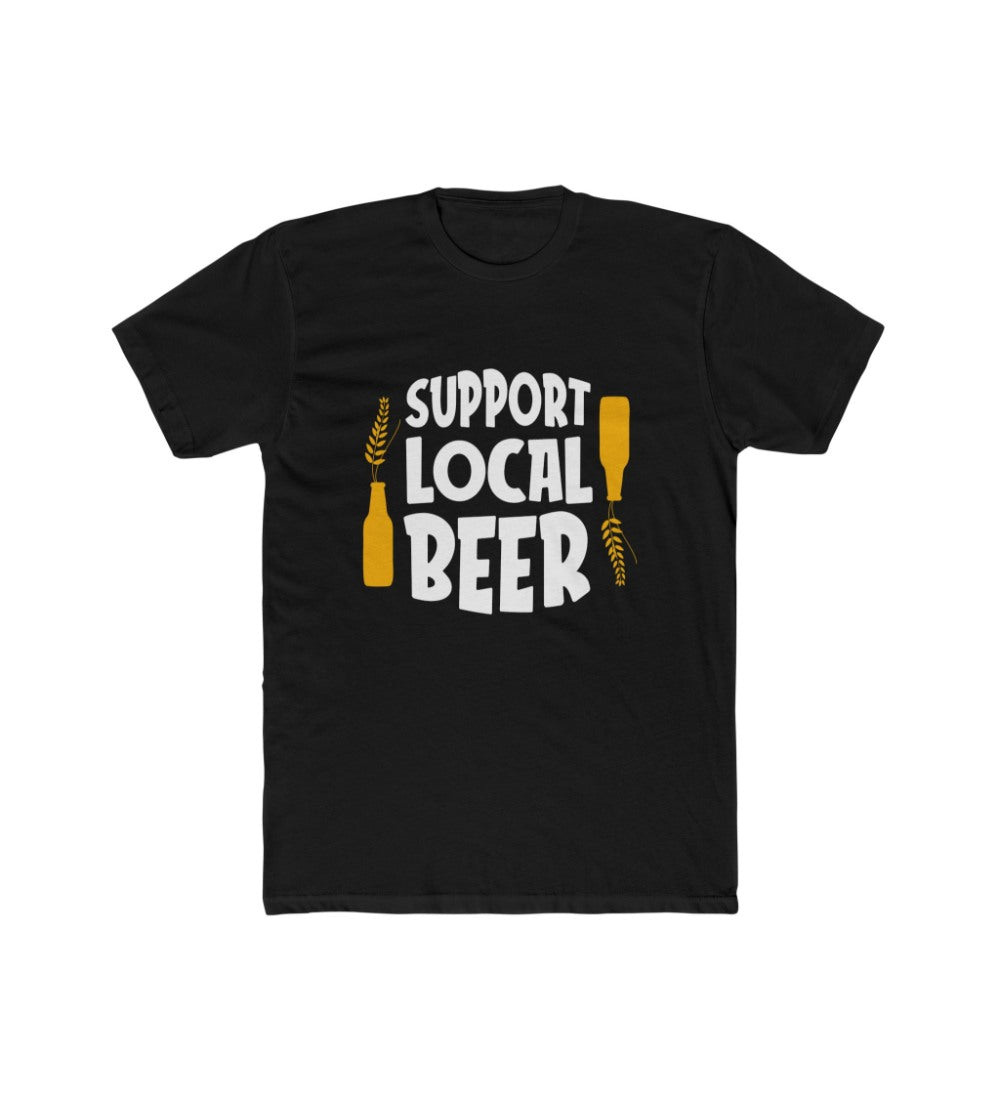 Men's Polyester Printed Round Neck Short Sleeve T-Shirt (Black)