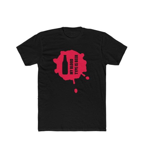 Men's Polyester Printed Round Neck Short Sleeve T-Shirt (Black)