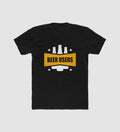 Men's Polyester Printed Round Neck Short Sleeve T-Shirt (Black)