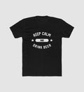 Men's Polyester Printed Round Neck Short Sleeve T-Shirt (Black)