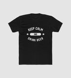 Men's Polyester Printed Round Neck Short Sleeve T-Shirt (Black)