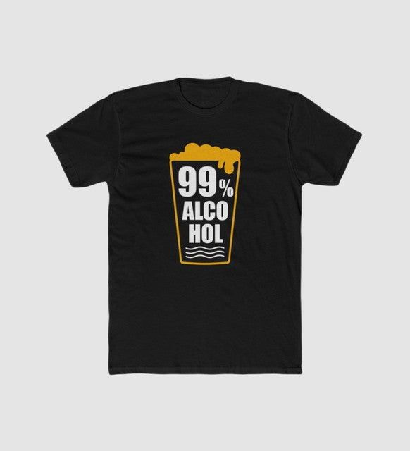 Men's Polyester Printed Round Neck Short Sleeve T-Shirt (Black)