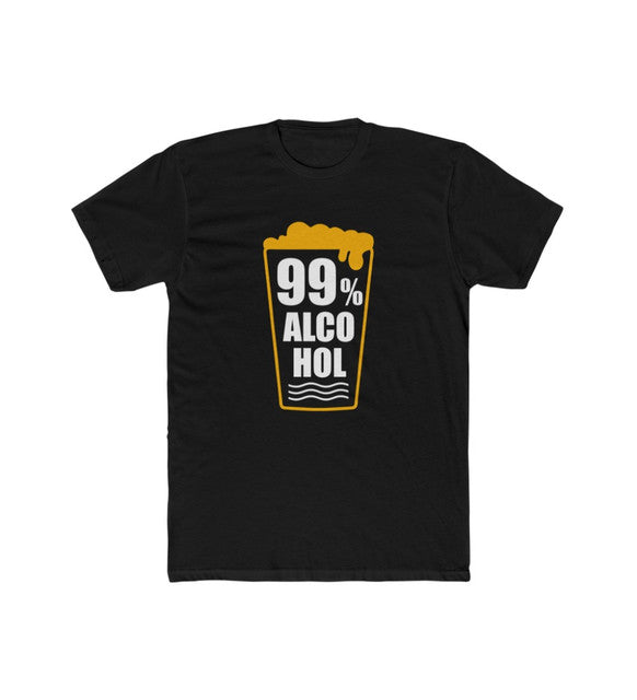 Men's Polyester Printed Round Neck Short Sleeve T-Shirt (Black)