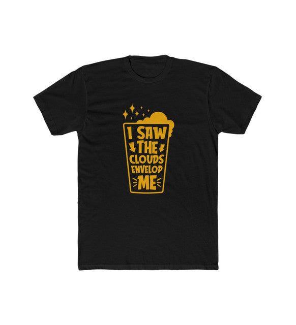 Men's Polyester Printed Round Neck Short Sleeve T-Shirt (Black)