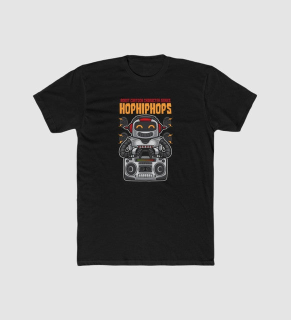 Men's Polyester Printed Round Neck Short Sleeve T-Shirt (Black)