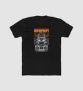 Men's Polyester Printed Round Neck Short Sleeve T-Shirt (Black)