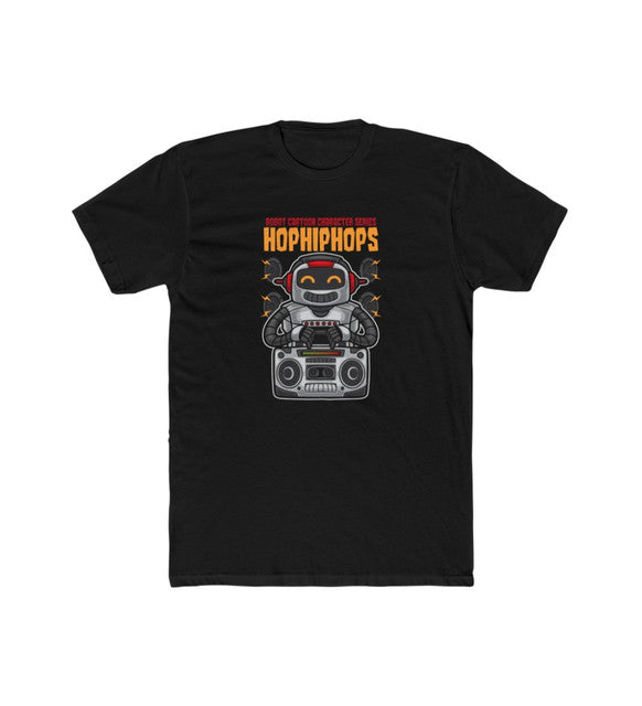 Men's Polyester Printed Round Neck Short Sleeve T-Shirt (Black)