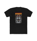 Men's Polyester Printed Round Neck Short Sleeve T-Shirt (Black)