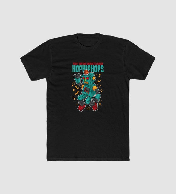 Men's Polyester Printed Round Neck Short Sleeve T-Shirt (Black)