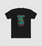 Men's Polyester Printed Round Neck Short Sleeve T-Shirt (Black)
