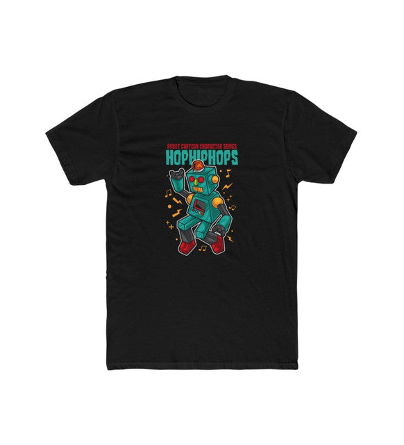 Men's Polyester Printed Round Neck Short Sleeve T-Shirt (Black)