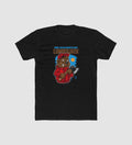 Men's Polyester Printed Round Neck Short Sleeve T-Shirt (Black)