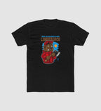 Men's Polyester Printed Round Neck Short Sleeve T-Shirt (Black)