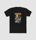 Men's Polyester Printed Round Neck Short Sleeve T-Shirt (Black)