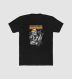 Men's Polyester Printed Round Neck Short Sleeve T-Shirt (Black)