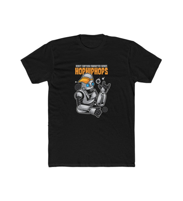 Men's Polyester Printed Round Neck Short Sleeve T-Shirt (Black)