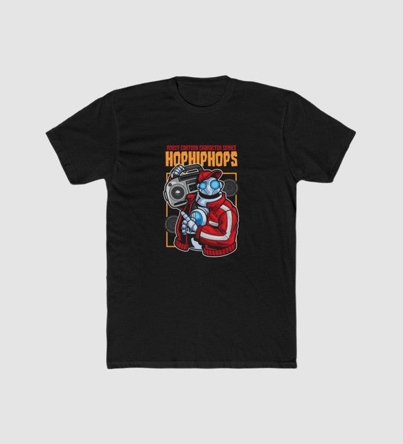 Men's Polyester Printed Round Neck Short Sleeve T-Shirt (Black)