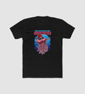 Men's Polyester Printed Round Neck Short Sleeve T-Shirt (Black)