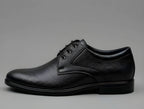 Men's Synthetic Leather Solid Lace-Up Formal Shoes (Black)