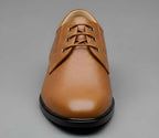 Men's Synthetic Leather Solid Lace-Up Formal Shoes (Tan)
