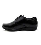 Men's Synthetic Leather Solid Lace-Up Formal Shoes (Black)