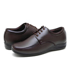 Men's Synthetic Leather Solid Lace-Up Formal Shoes (Brown)