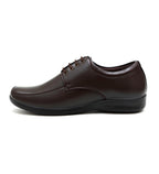 Men's Synthetic Leather Solid Lace-Up Formal Shoes (Brown)