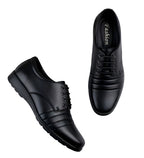 Men's Synthetic Leather Solid Lace-Up Formal Shoes (Black)