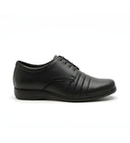 Men's Synthetic Leather Solid Lace-Up Formal Shoes (Black)