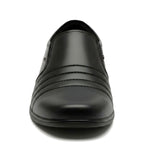 Men's Synthetic Leather Solid Slip-On Formal Shoes (Black)