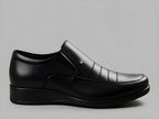 Men's Synthetic Leather Solid Slip-On Formal Shoes (Black)