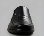 Men's Synthetic Leather Solid Slip-On Formal Shoes (Black)