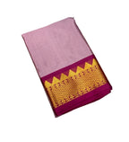 Women's Cotton Silk Striped Saree With Unstitched Blouse - 5.5 Mtr (Lavender-Maroon)