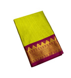 Women's Cotton Silk Striped Saree With Unstitched Blouse - 5.5 Mtr (Light Green-Purple)