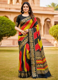 Women's Silk Kalamkari Printed Saree With Unstitched Blouse - 5.5 Mtr (Multicolor)