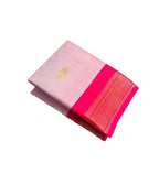 Women's Cotton Silk Solid Saree With Unstitched Blouse - 5.5 Mtr (Pink)