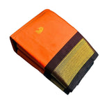 Women's Cotton Silk Solid Saree With Unstitched Blouse - 5.5 Mtr (Orange-Brown)